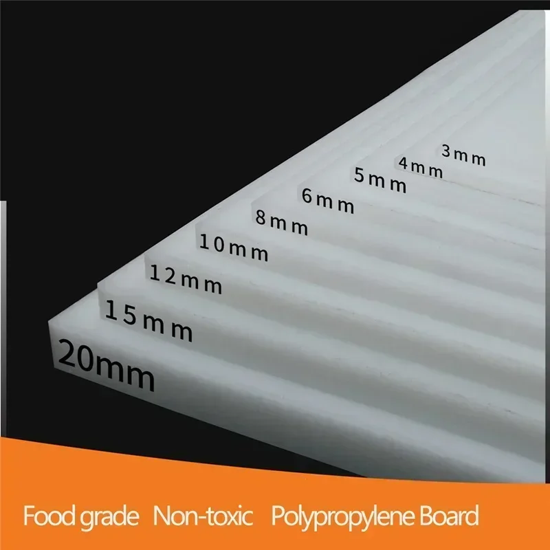PP Food Grade Polypropylene Hard Plastic Board DIY Water Fish Tank Plank Press Backing Plate Gaskets 100-400mm Thickness 2-20mm