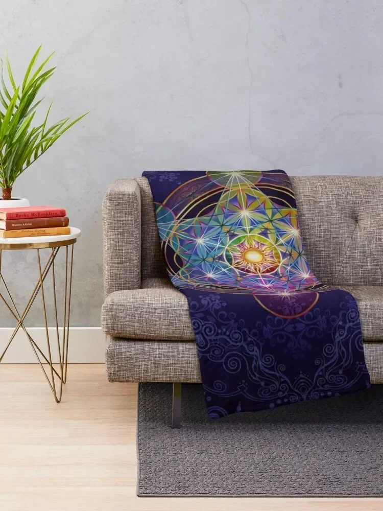 Metatron's Cube Merkabah Throw Blanket Bed covers Blankets For Sofas Comforter manga Blankets