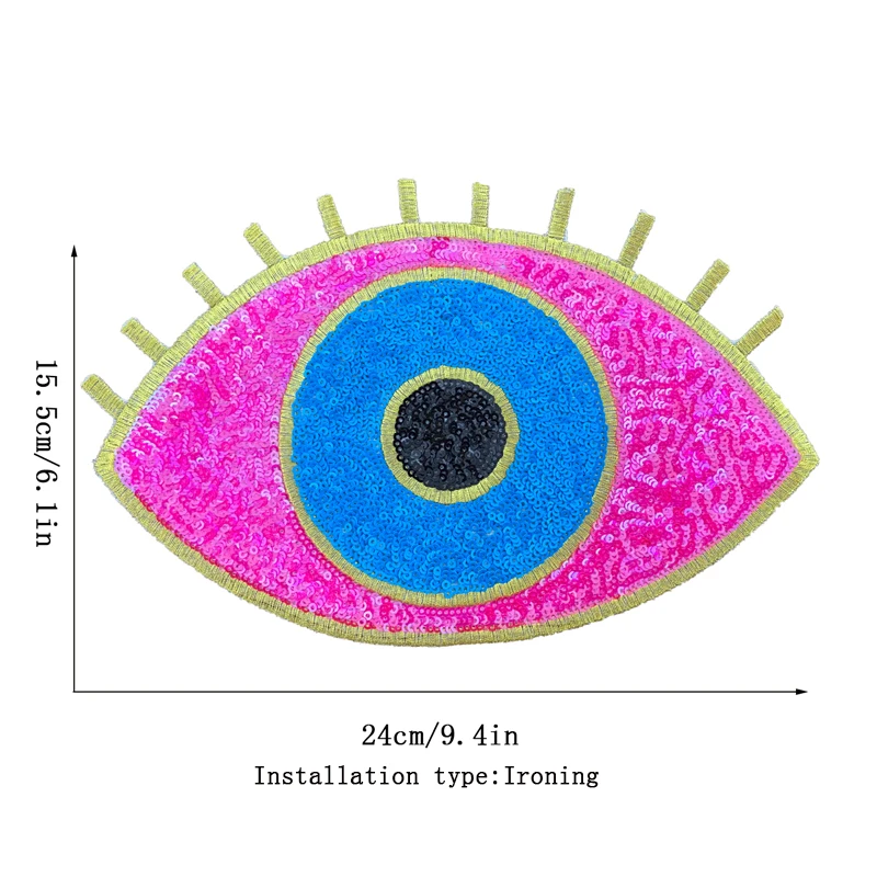 Eyes Embroidery Patches DIY Sequins Patch Sticker Sewing Supplies Clothing Accessories Iron On Patches