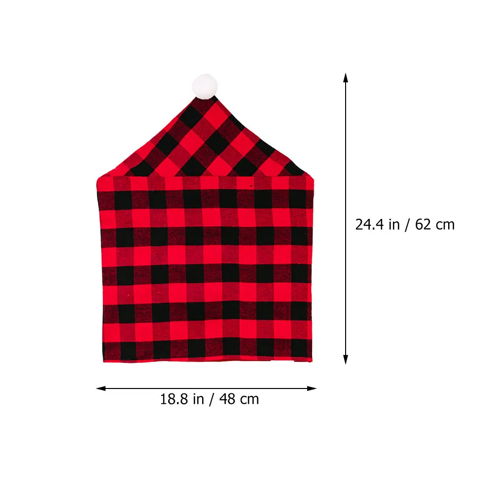 

Christmas Black Red Plaid Home Slipcover Dining Room Party Seat Xmas Wrap Foldable Protector Kitchen Restaurant Furniture