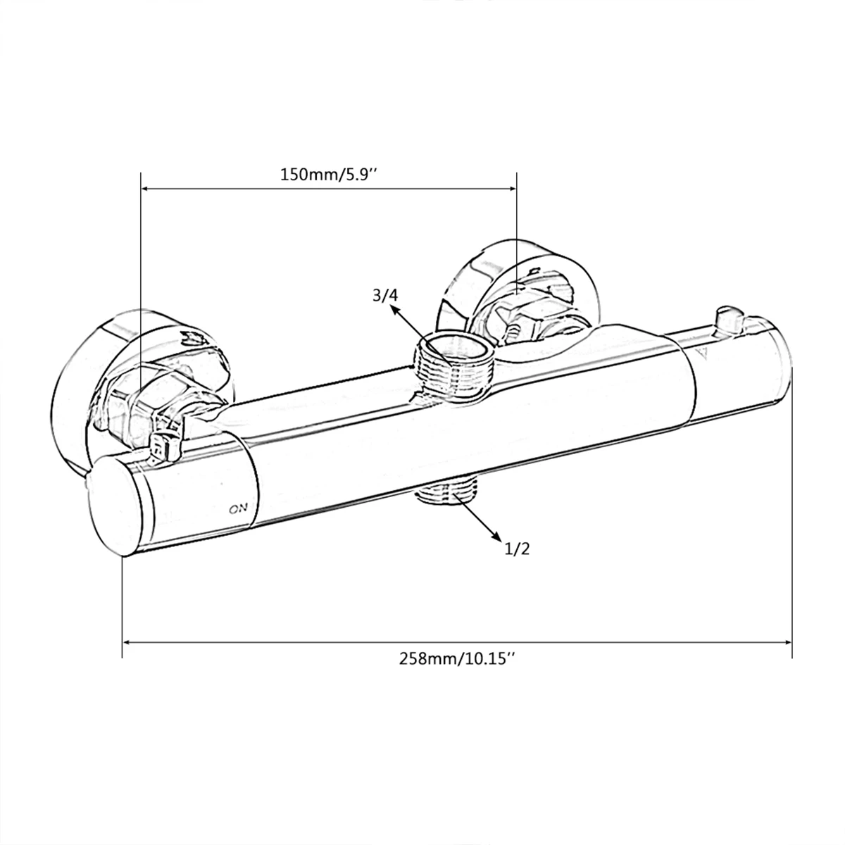 Thermostatic Shower Mixer Bar Wall Mounted Shower Mixer Tap Hot Cold Water Mixer Valve Anti-Scald Shower Valve Diverter