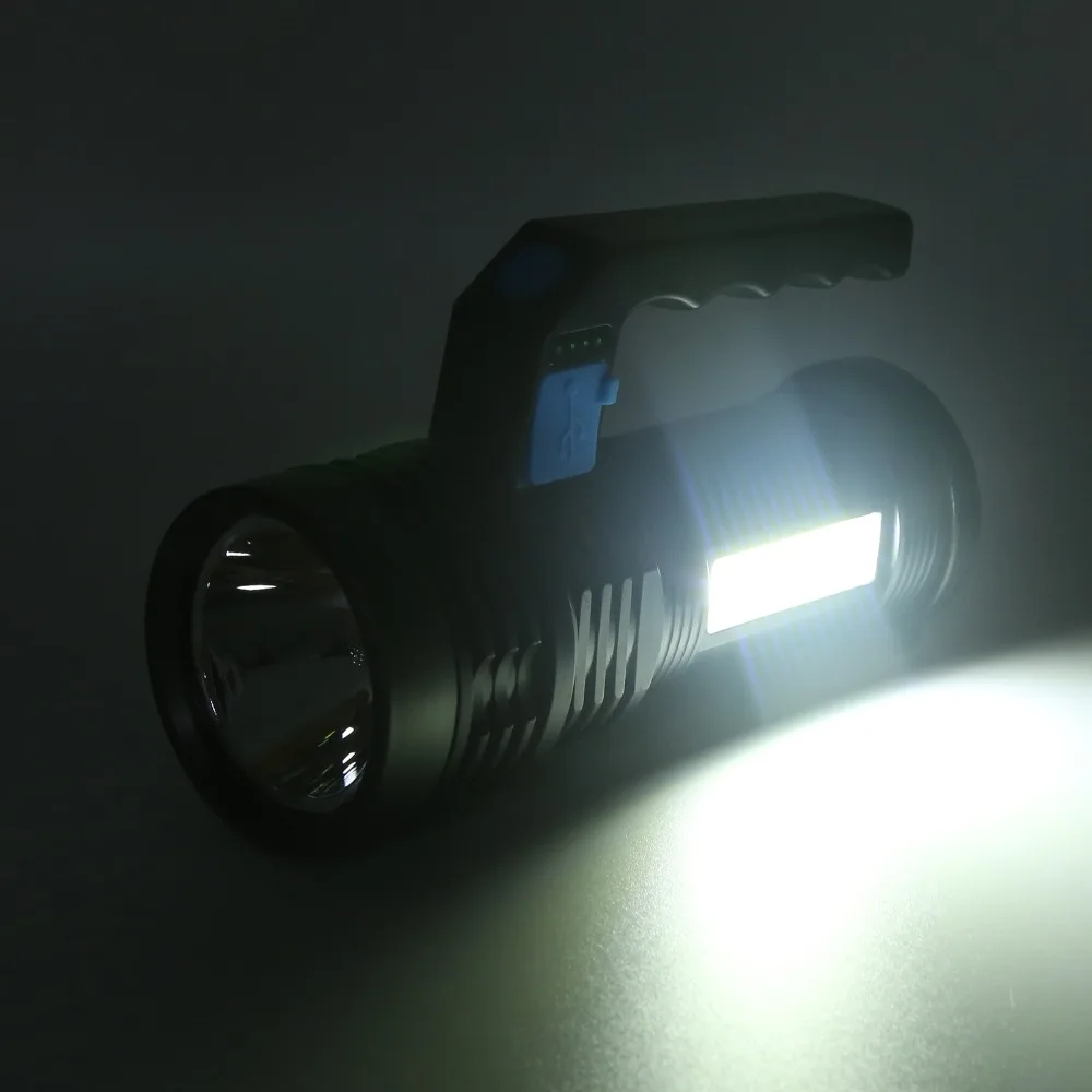 Durable High Lumens LED Flashlight 4 Lighting Modes With Sidelight Rechargeable Spotlight Strong Light Flashlight Hiking
