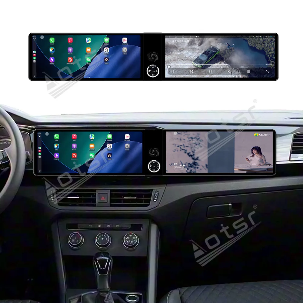 

Dual 12.3 Inch Dash Touch Screen Car Radio GPS Navigation Stereo For Volkswagen Tayron 2019-2022 Multimedia CarPlay Android Auto