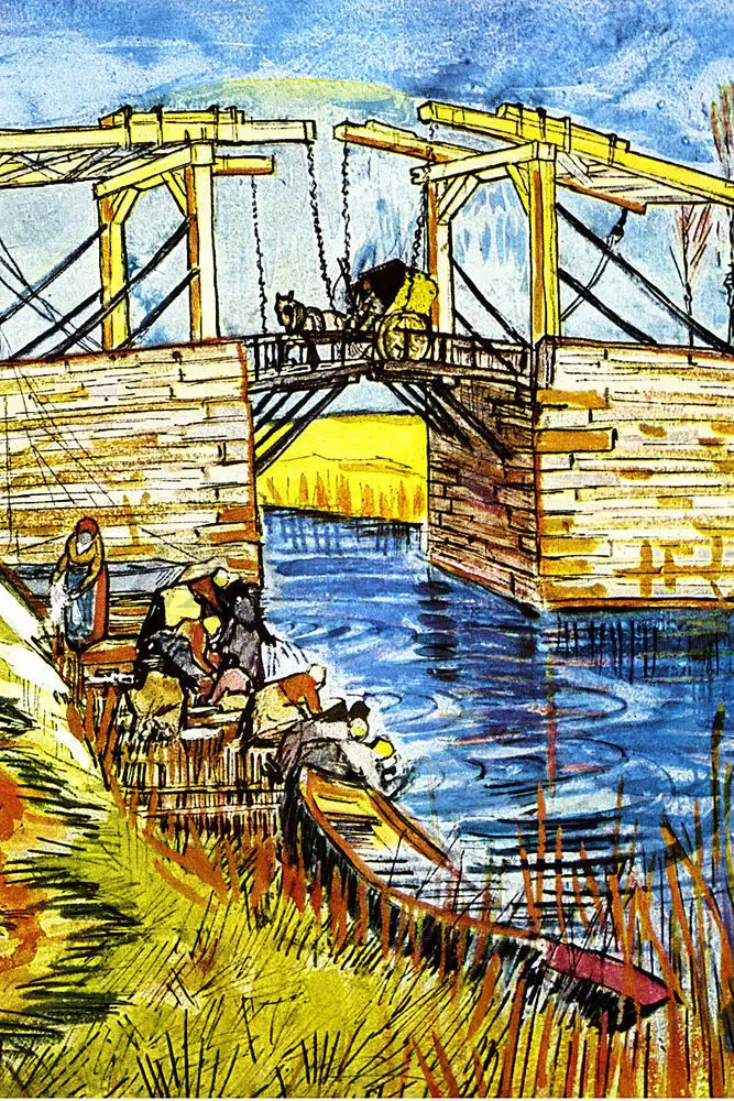 

Artist Vincent van Gogh Fine Art Poster Print of Painting Drawbridge Near Arles