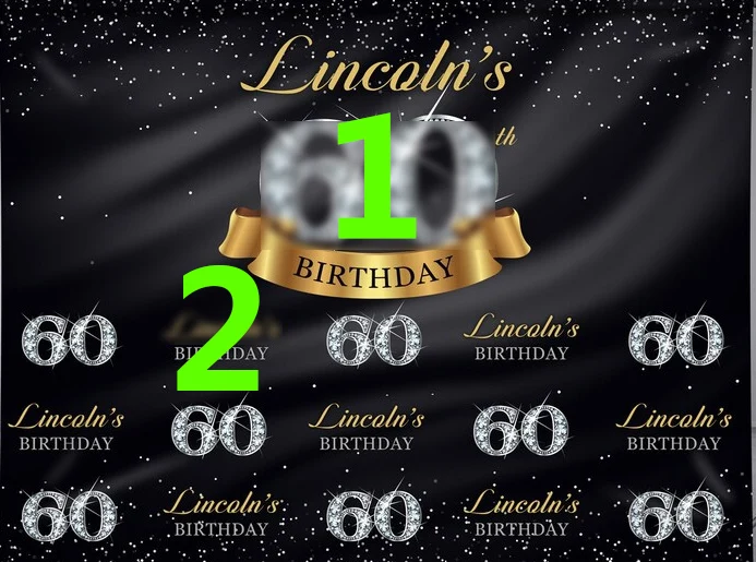 Пользовательский 60-й день рождения золотой шаг и повторение алмазные блестящие фоны фотография студия фоны