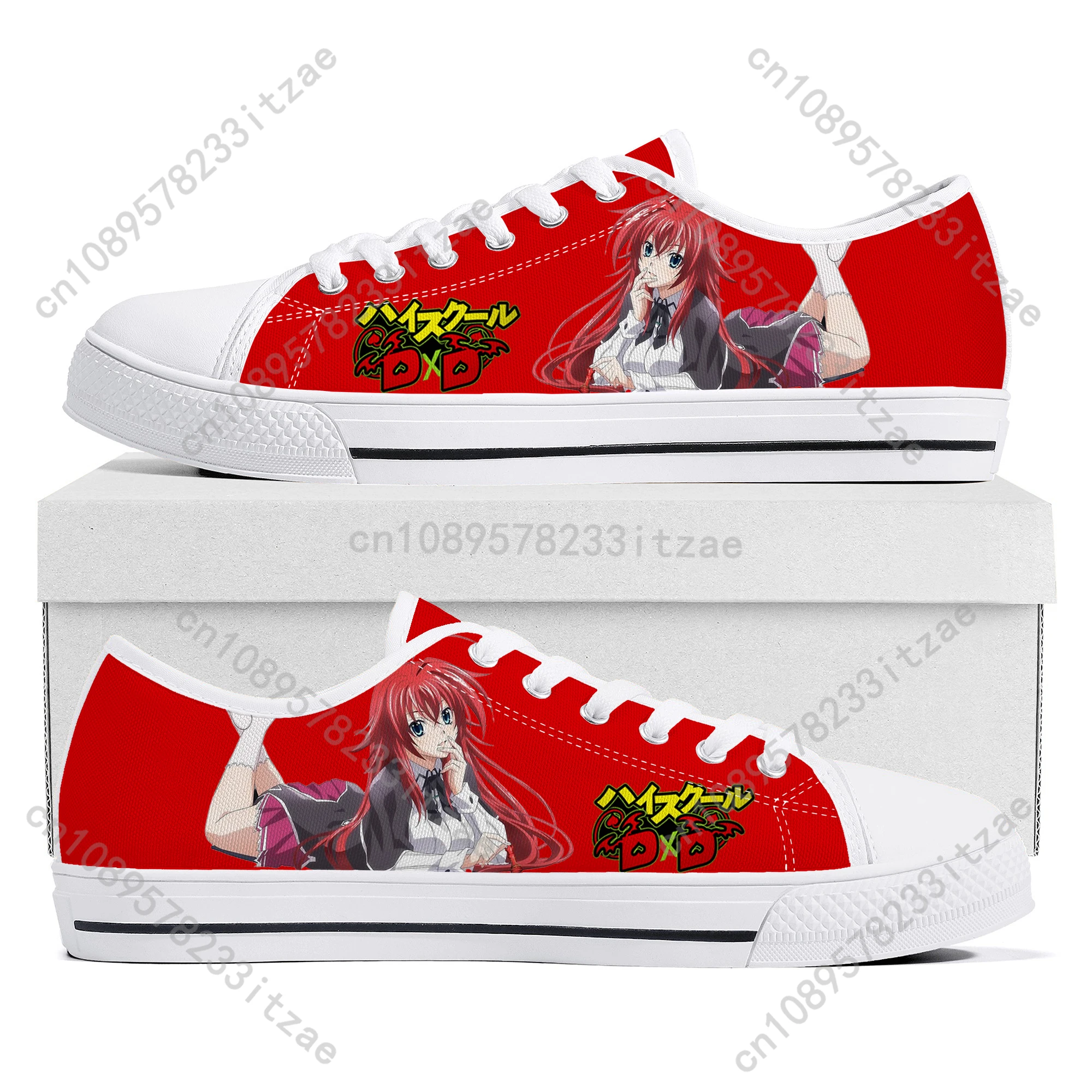 

Anime High School DxD Rias Gremory Low Top Sneakers Mens Womens Teenager High Quality Canvas Sneaker Couple Shoes Custom Shoe