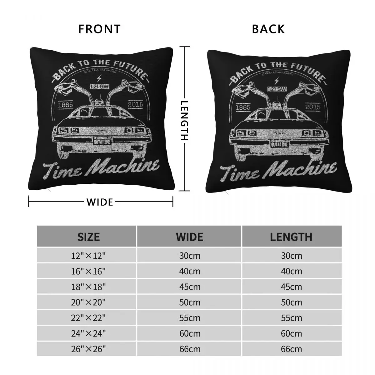 Back To The Future Time Machine W Pillowcase Polyester Linen Velvet Pattern Zip Decor Pillow Case Sofa Cushion Cover