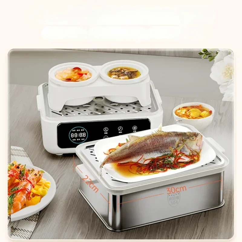 Stainless Steel Electric Steamer Multi-Layer Large Capacity Steam Breakfast Machine Steam Box Steamer All-in-One Pot