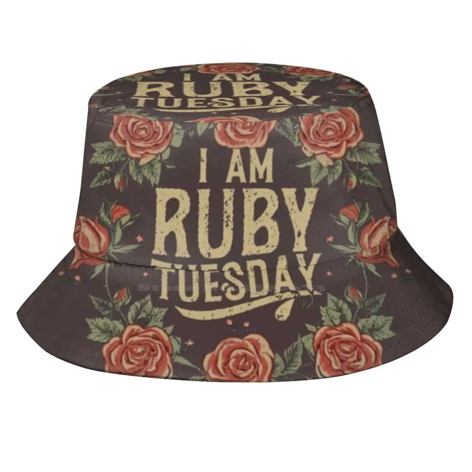 Music Enthusiasts I Am Ruby Tuesday Sun Cap Fisherman Hat Bucket Hats Band Funny Cute Aesthetic 80S Musician Trending Vintage