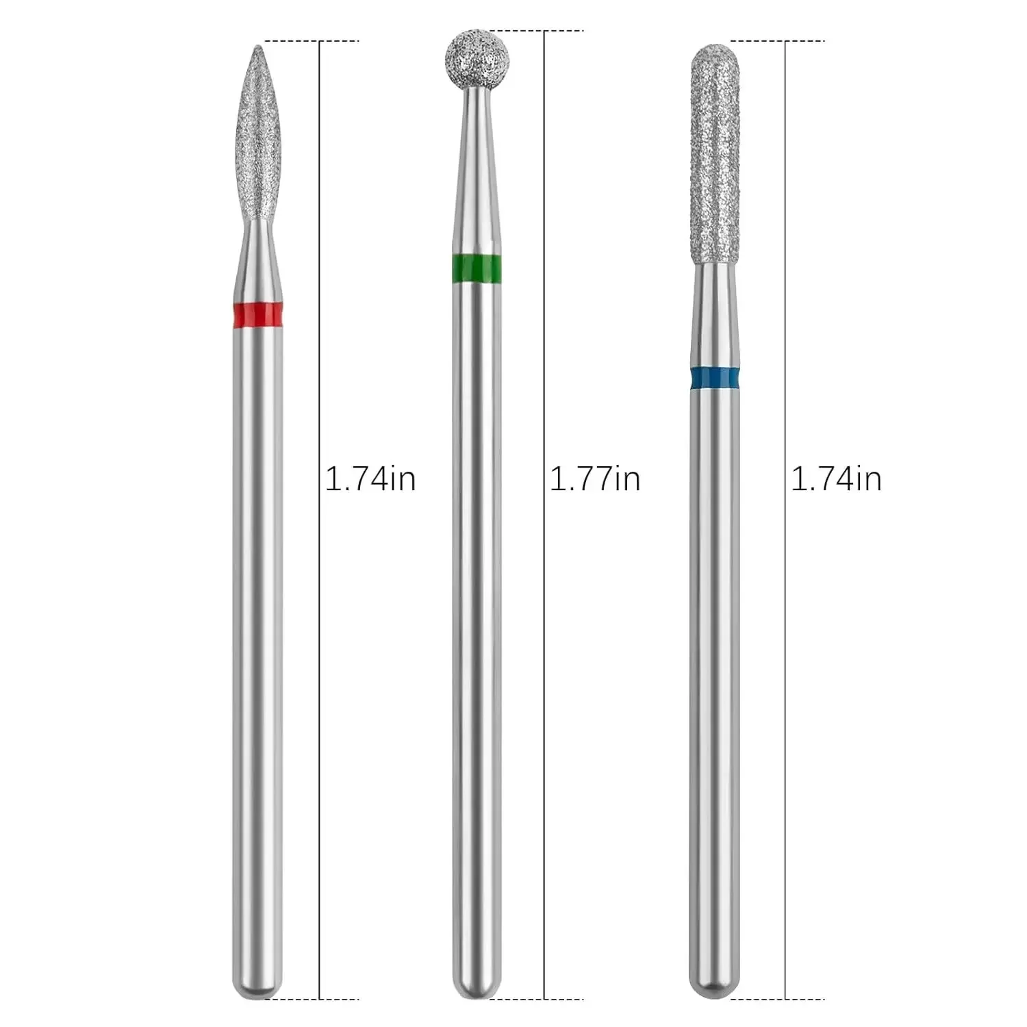 3 Pcs/Set Nail Drill Bit for Cuticle Clean Electric Nail Drill Diamond Nail Cuticle Bits Manicure Cuticle Tools Set