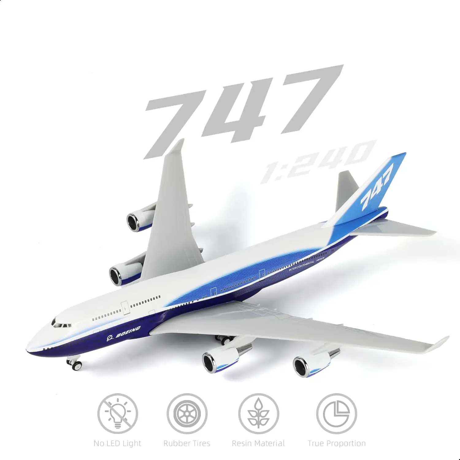 

Масштабная модель самолета Boeing 747 (1:240, 30 см) из смолы для взрослых, подарок на день рождения, для деловых авиационных подарков или коллекционирования