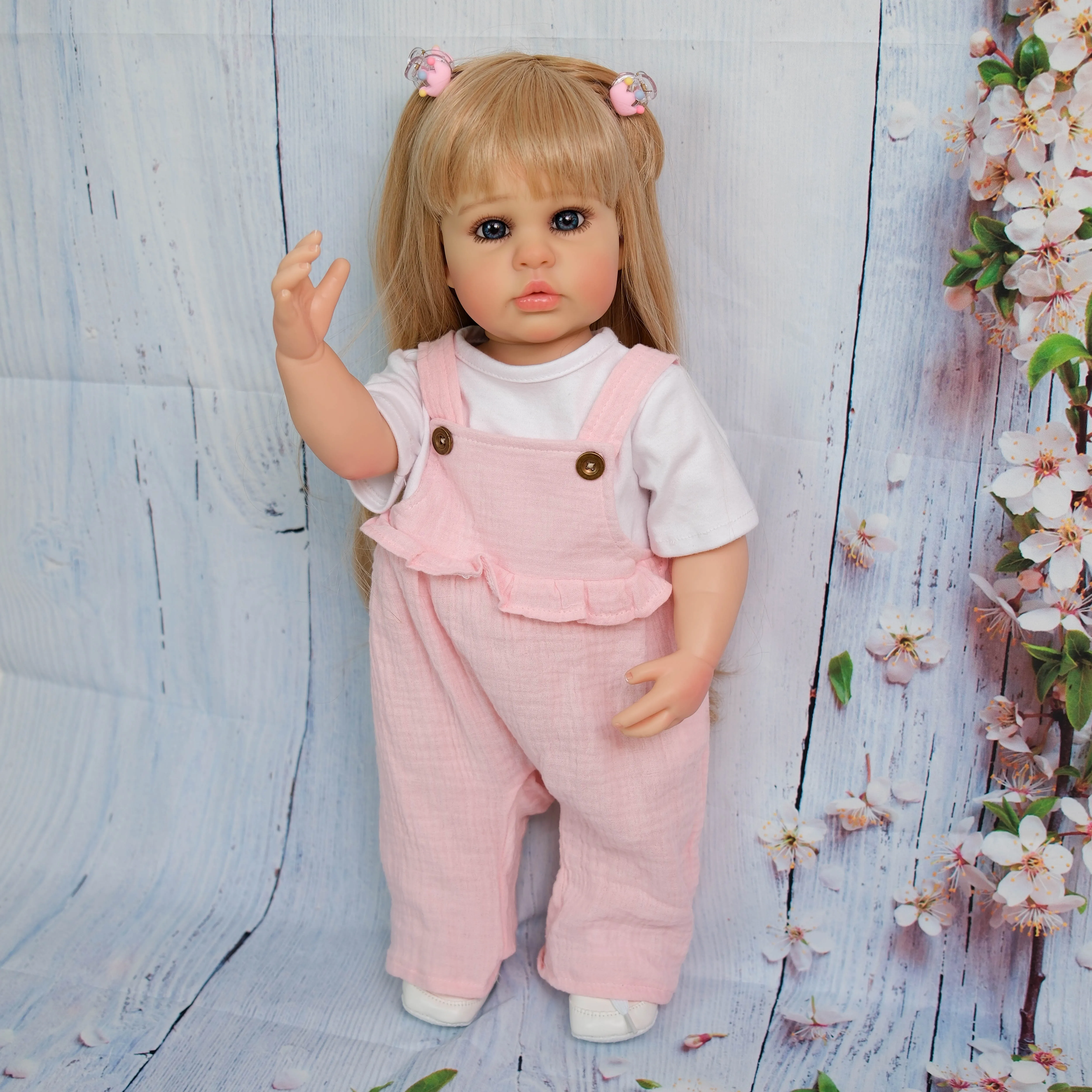 NPK 22'' Handmade Full Body Vinyl  Reborn Toddler Princess Ellie with Standing Legs Hand Painting Collectible Lifelike Art Doll