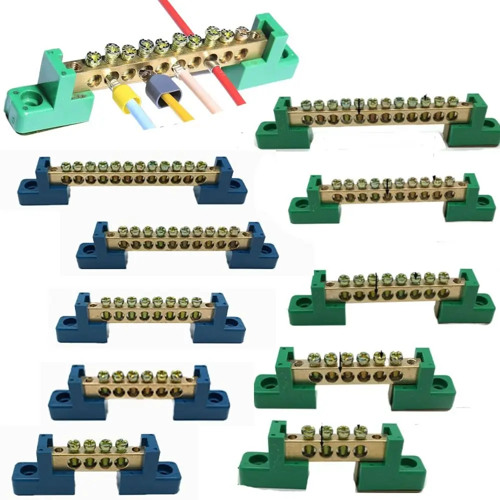 Row Zero Ground Distribution Box Connection Copper Screw Terminal Block Copper Bar Connection Terminal Copper Terminal Blocks