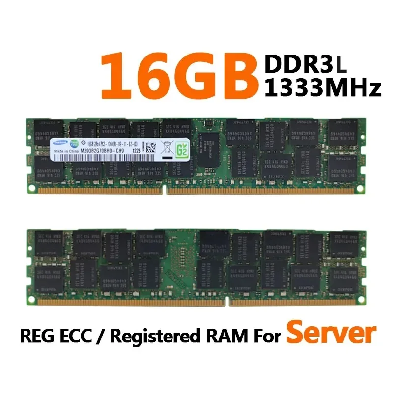 Samsung-Memoria de servidor DDR3L REG ECC RAM, 16GB, 8GB, 4GB de RAM, 1866, 1600, 1333MHz, PC3L-12800R, 1/4/8 unidades