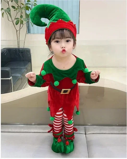meninas-natal-elfo-cosplay-trajes-roupas-bonitos-incluem-sapatos-chapeu-vestido-e-meias-listradas-conjunto-completo-trajes-cosplay-de-halloween
