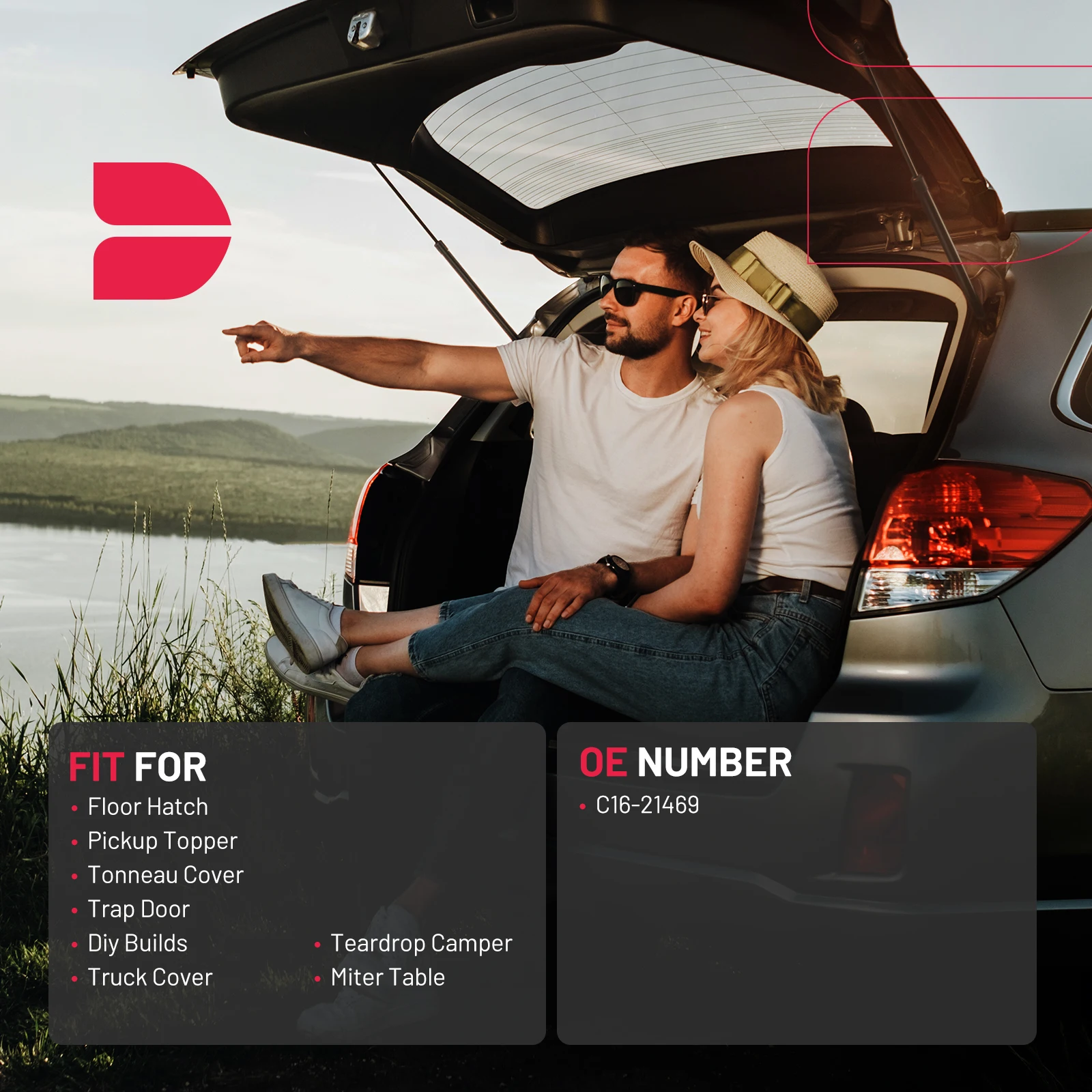 C16-21469 27 Zoll 178N Gasdruckfedern für Wohnmobilfenster/Tonneau-Abdeckung/Kellerfachtür (2er-Set)