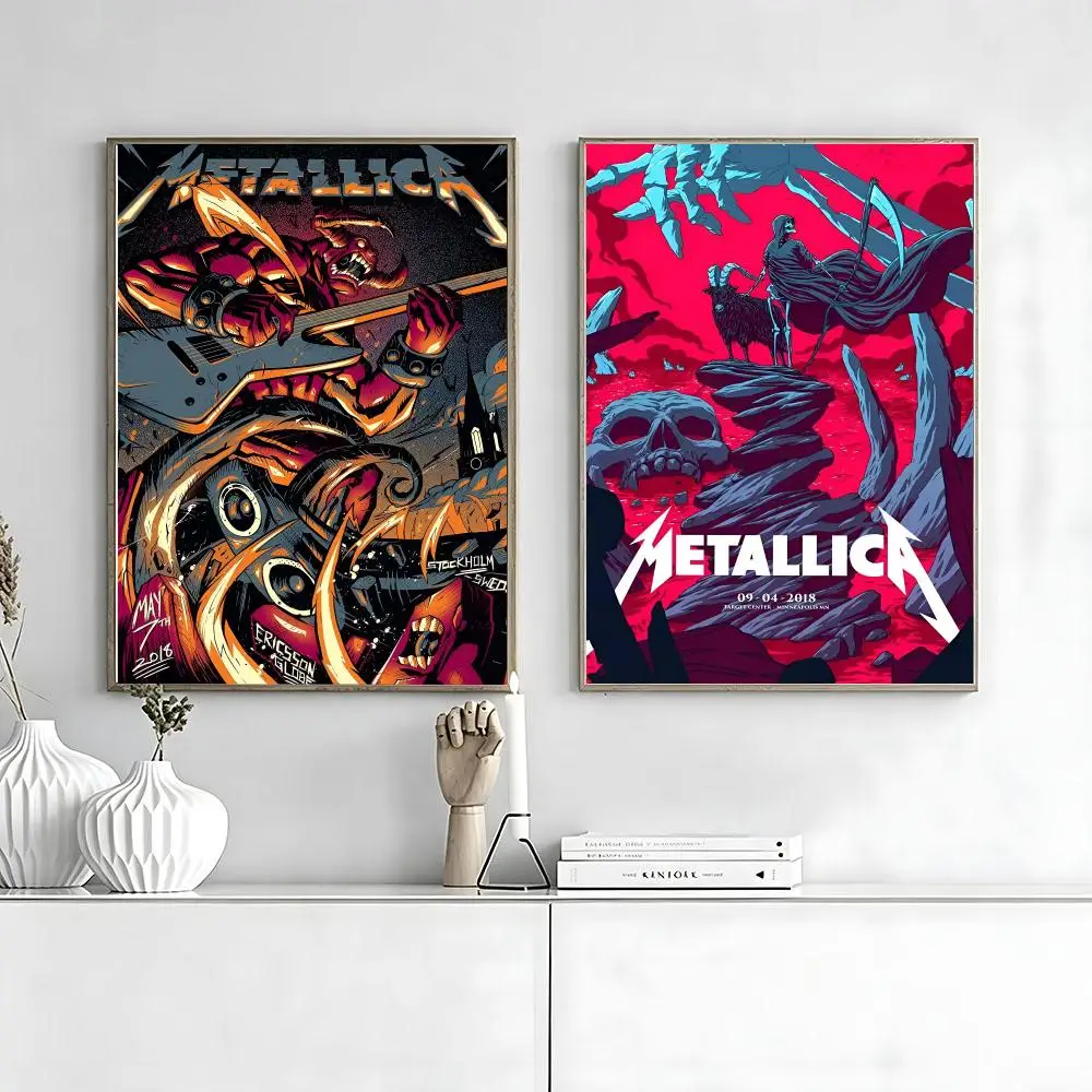 HOT Rock B-Band Cool METALLICA Painting Calligraphy Movie Posters And Prints Canvas Wall Art For Living Room Home Decor