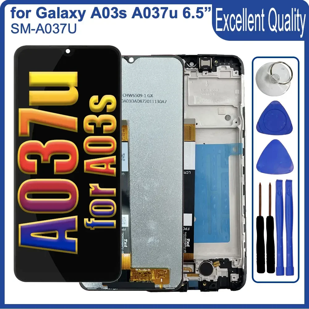 6.5 "A03s แอลซีดีสำหรับซัมซุง A037u A03s จอแสดงผล LCD อะไหล่หน้าจอสัมผัสสำหรับซัมซุงกาแลคซี A03s ประกอบจอแสดงผล A037U