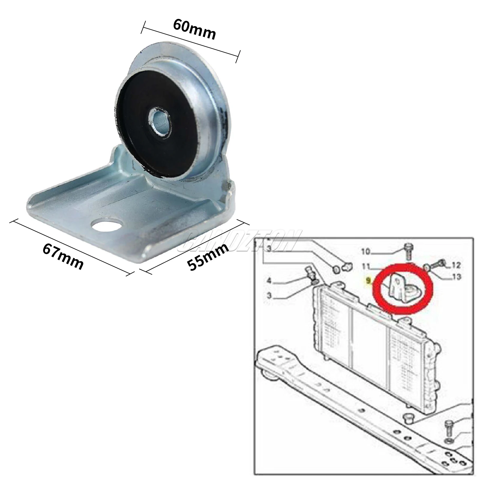 1321001080 New Aluminum Alloy Radiator Bracket Mount Bushing Car For Citroen Relay 230 244 Fiat Ducato Peugeot Boxer 1996-2004