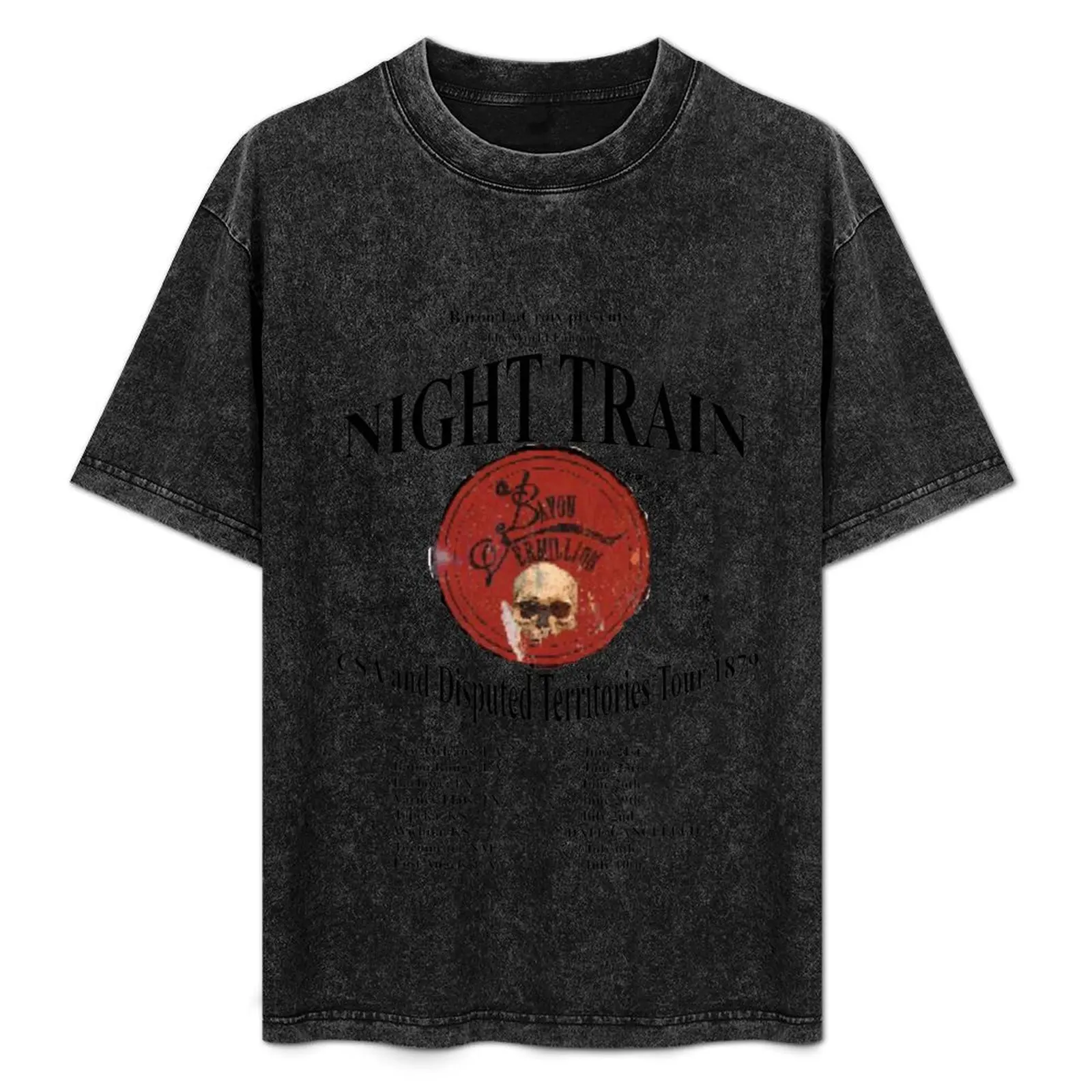 Bayou Vermillion Night Train Tour Design T-Shirt Basic Short Sleeve T-Shirt for Men