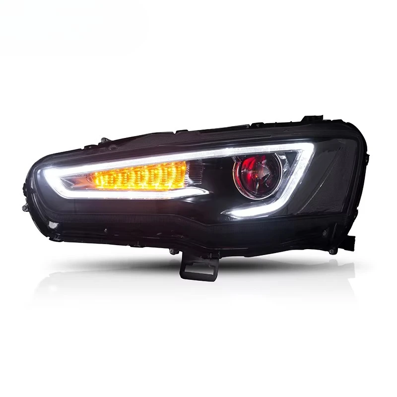 LED Headlight Head Lamp Sequentail Demon Eyes 2008-2017 for Galant/Lancer EVO X Head Lights