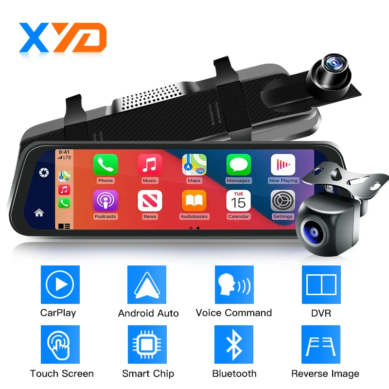 9,66 Zoll Stream Media Auto DVR 1920*1080P Auto Black Box Vollbild Touch Kamera Recorder Dash Cam
