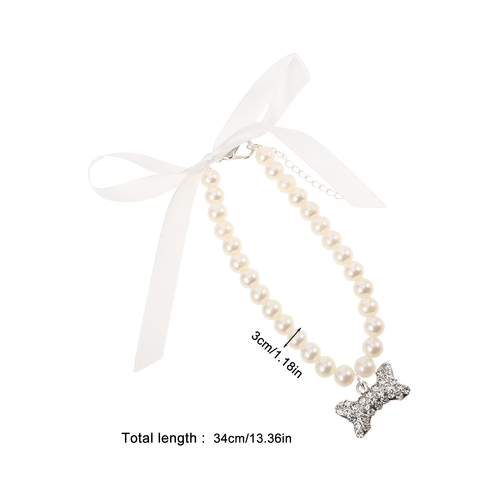 Collier de perles pour chien et chat, 4 pièces, réglable, pendentif en os, bijoux pour petits chiens et chats, occasions spéciales quotidiennes