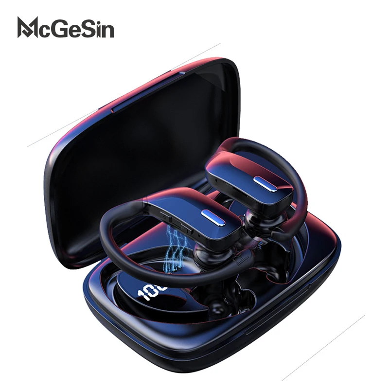 McGeSin NEW Wireless Headphones TWS Earphone Bluetooth Sport Earbuds Gaming Headsets LED Power Display Music Earphones With Mic