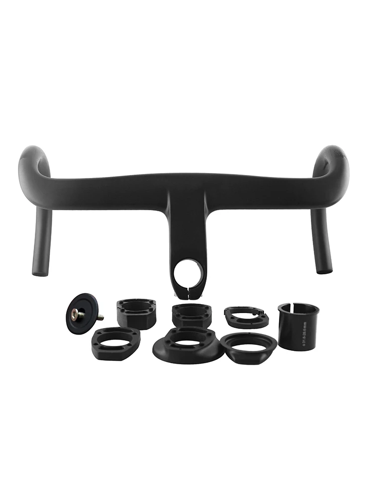 AliExpress Jimaiteam Integrated T800 Carbon Handlebar OD2 28.6/31.8mm Road Bicycle Drop Handle Bar Internal Routing Racing Bike Handlebars Di2 Matt