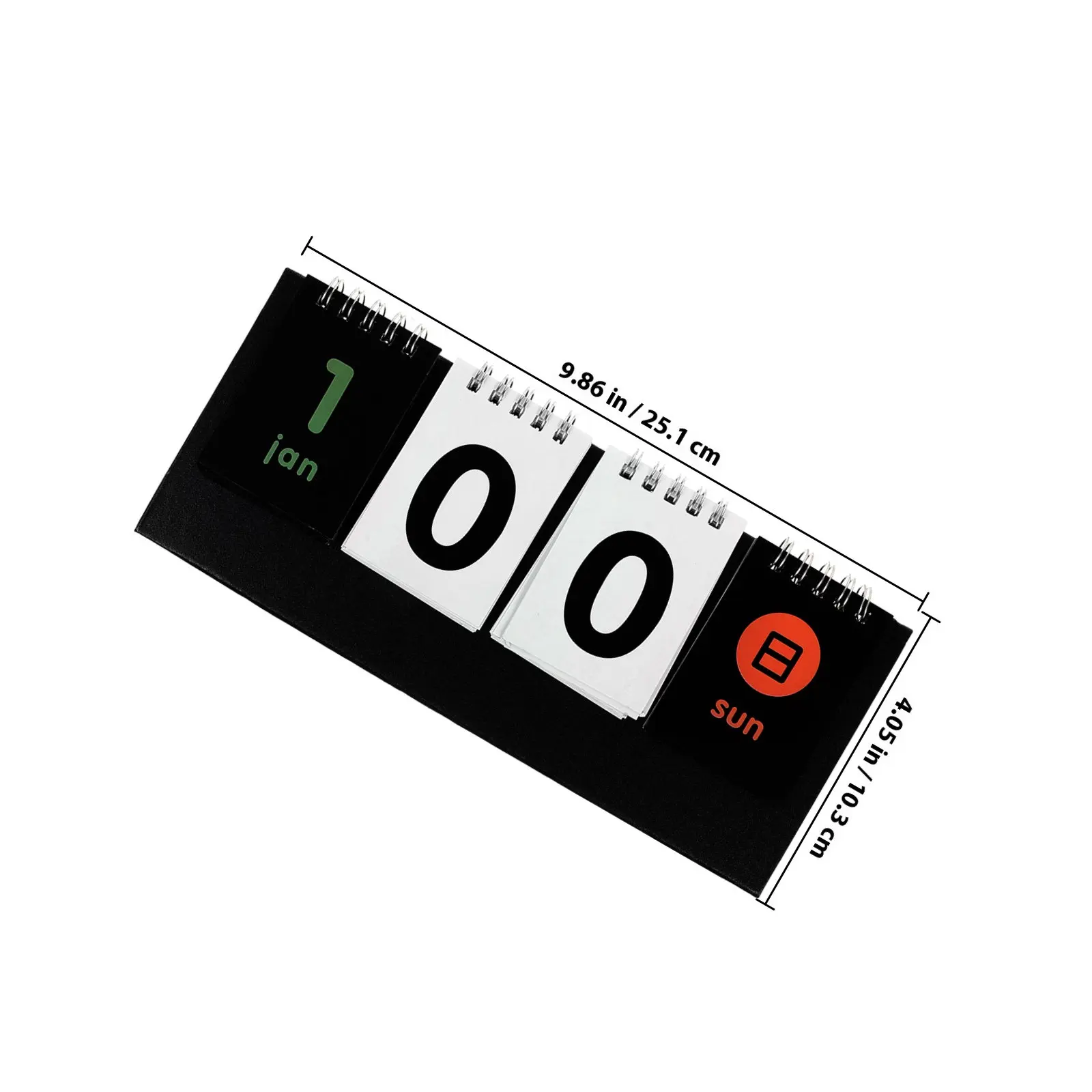 Black Reversible Desktop Perpetual Calendar Count Down Timer Scoreboard Style Modern Desk Calendar Reusable No Year Printed Chic