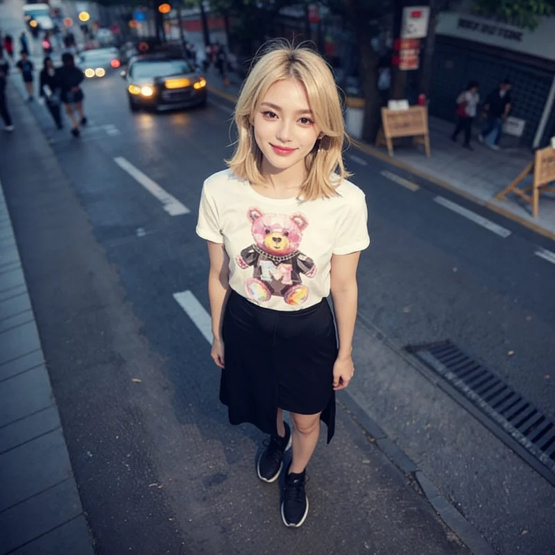 European Station Original Design Diamond 3D Bear Print Ladies Short Sleeve T-Shirt Trendy Brand Fashion Clothing
