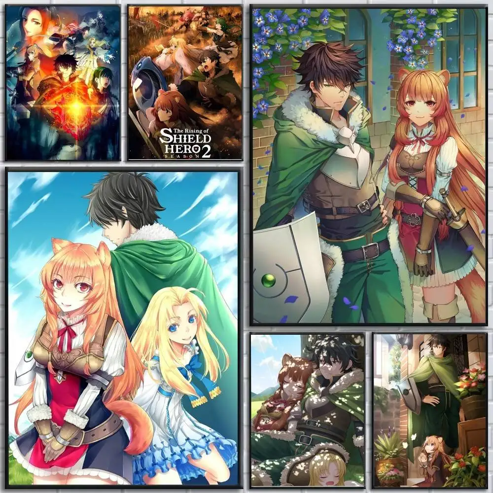 Anime The R-Rising of the Shield Hero posters Self-adhesive Paper Print Home Living Room Bedroom Entrance Bar Cafe Art