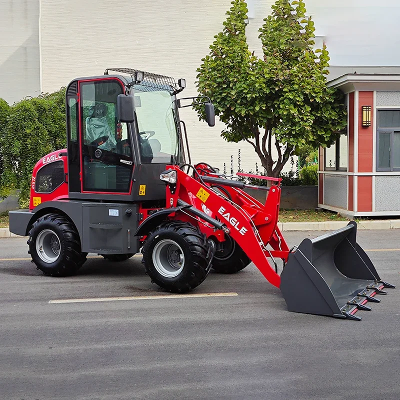 Produsen Mini Loader 4wd traktor dengan Front End Loader dan Mini 1ton Wheel Loader daya panjang Iso