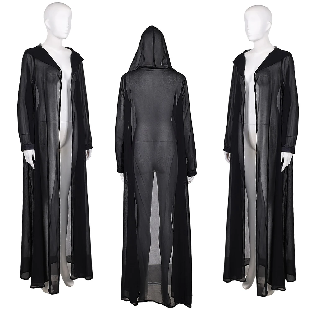 عباءة الشريرة الساحرة Elphaba التأثيرية باللون الأسود الشفاف زي الرأس الفيلم الشريرة لملابس تنكرية جيدة ملابس فانتازيا للهالوين #2