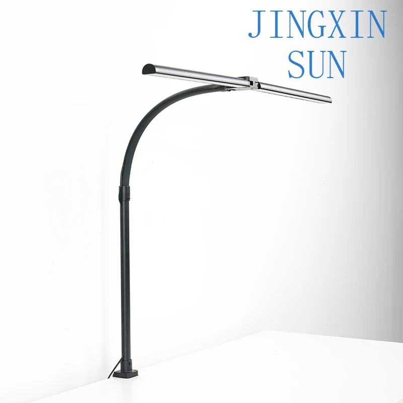 

Double Head Clip Metal Adjustable Lamp Countertop Office Desktop Work Task Learning Desk Lamp