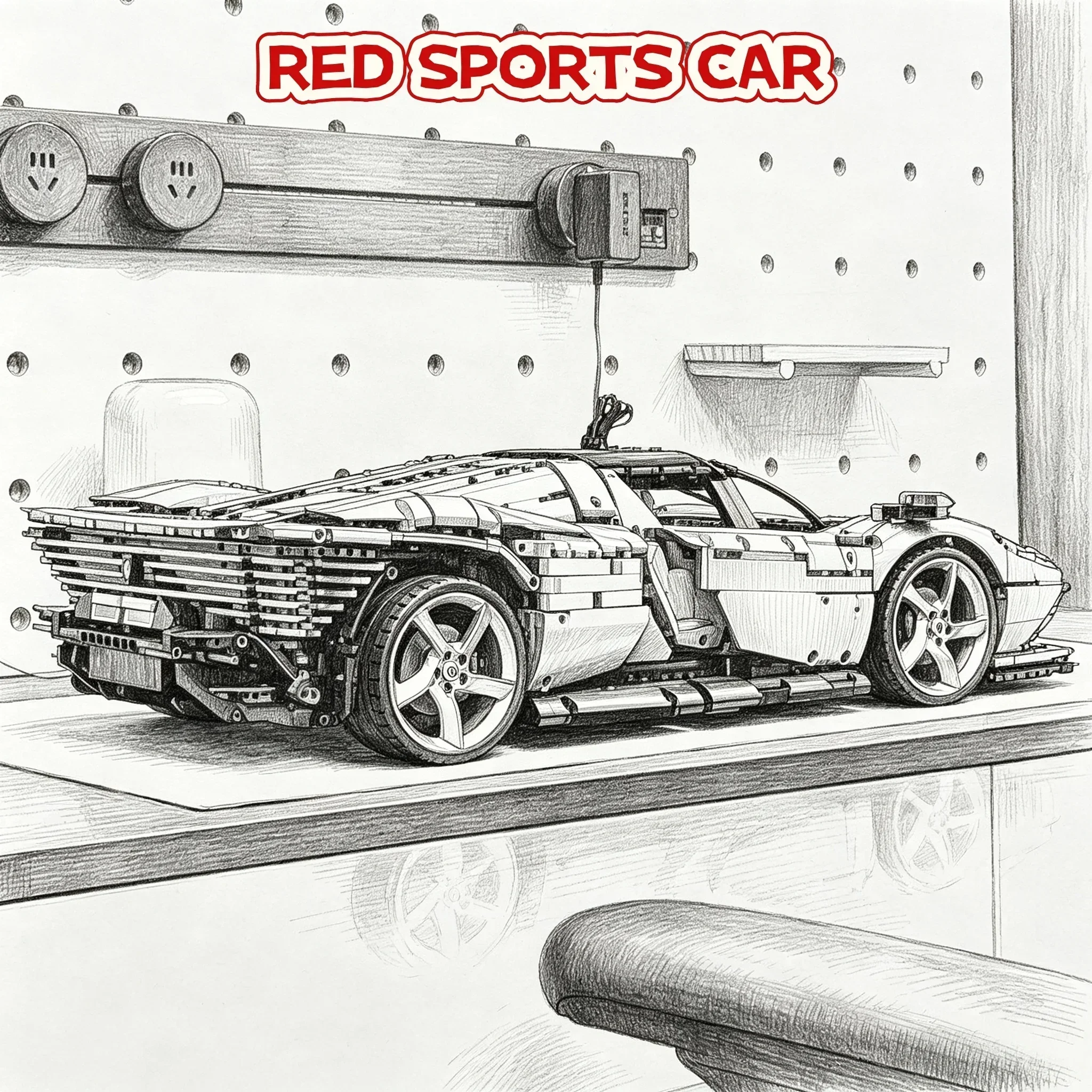 Technic 1:8 scale red supercar building block set 3778 pieces collectible display assembly model toy holiday gift