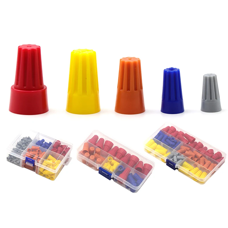 1Set Quick Wire Connector Colorful PVC Electrical Insulated Crimp Twist Terminal P1-P6 Nut Spring End Cap Electrical Wire Nuts