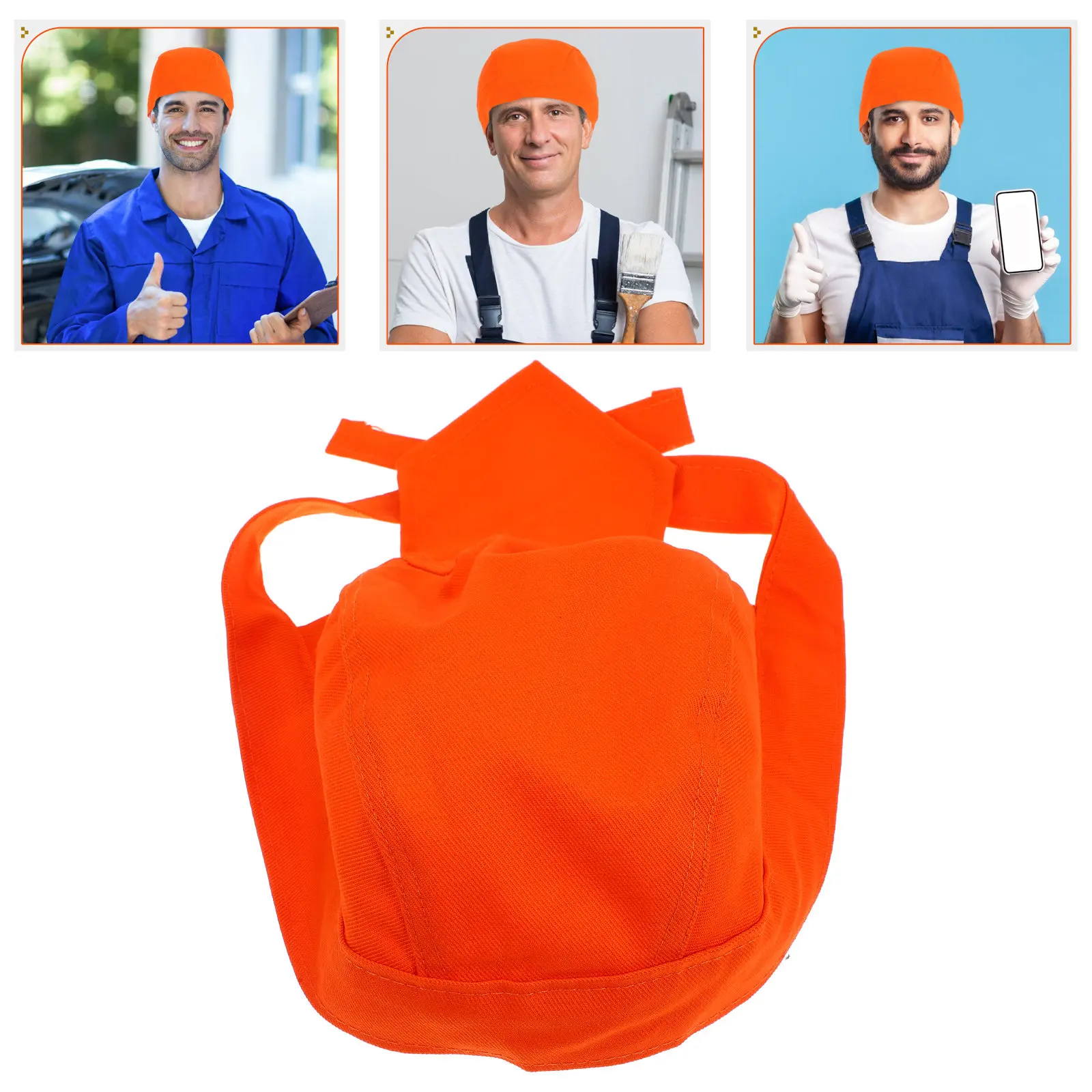 

Пылезащитная сварочная шапка оранжевого цвета с регулировкой, влагопоглощающая, для шлифовальных работ, совместимая с защитной спецодеждой, защитная рабочая шапка-бини