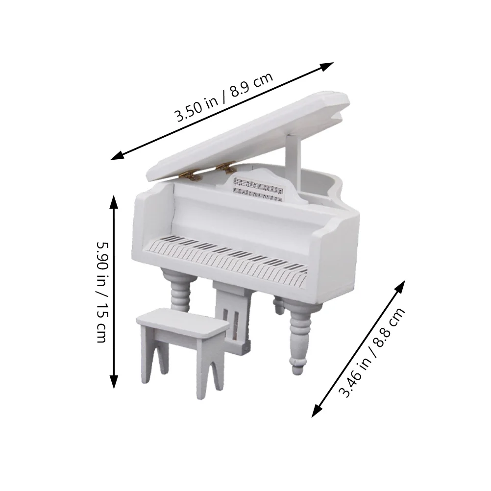 بيانو صغير زخرفة خشبية تصميم واقعي سطح متين للمنزل الصغير غرفة المعيشة المشهد تخطيط الدعامة أداة صغيرة