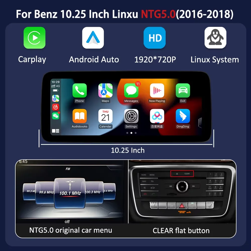 Linux Multimedia Scherm Draadloze CarPlay Android Auto voor Mercedes Benz B-Klasse W245 W246 2011-2018 GPS Navigatie BT Autoradio