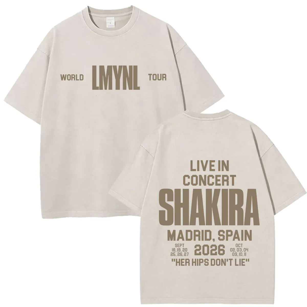 Shakira Las Mujeres Ya No Lloran 2026 Tour Print Vintage Washed Fan Geschenk T-Shirts Herren Damen Mode Locker Lässig Baumwoll-T-Shirt – Detail 10
