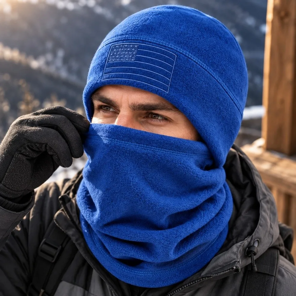 Fashion Thermal Hat and Scarf Set Breathable Windproof Ear Protection Hat Multifunctional Full Face Mask Winter