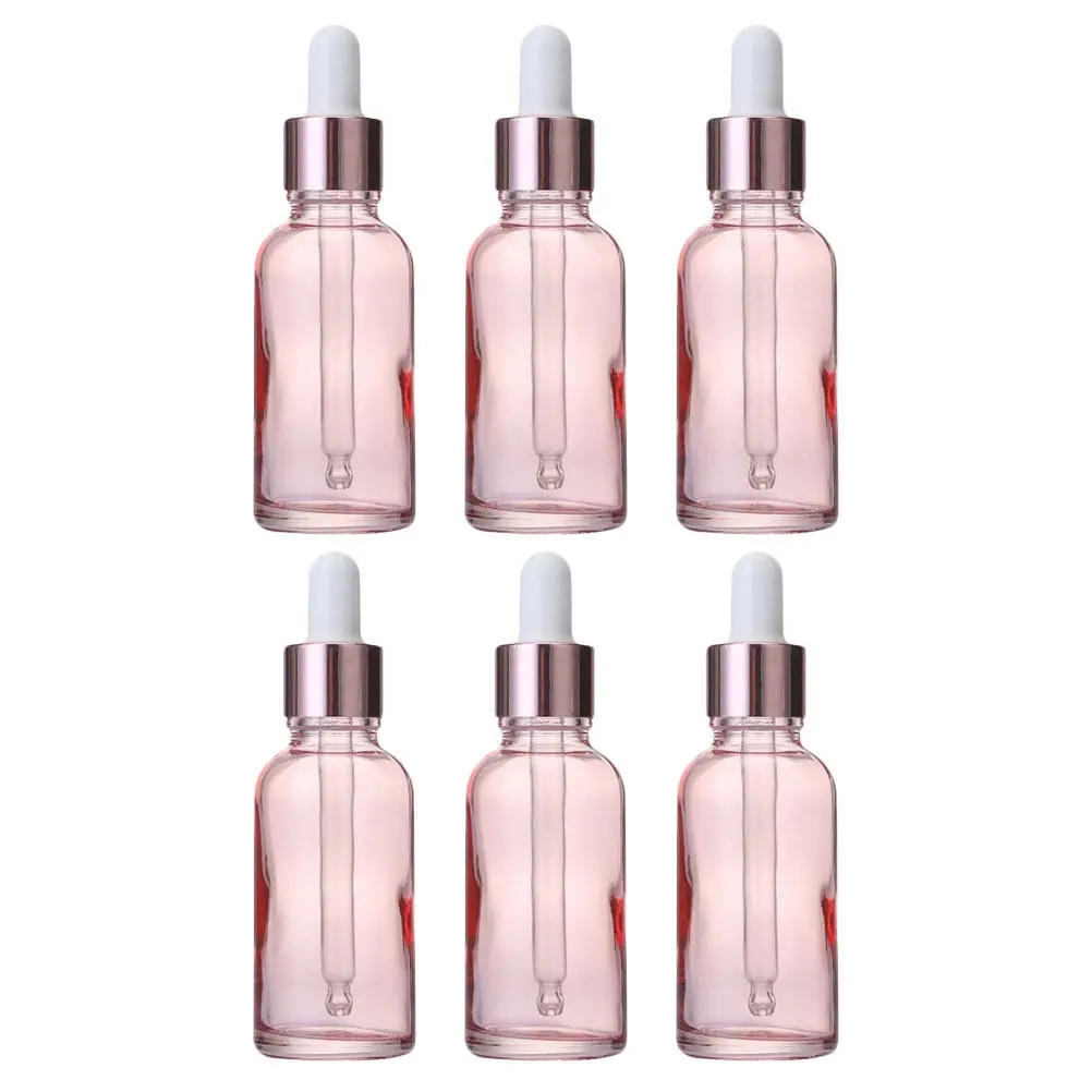 

6Pcs Essential Oil Bottles Portable Leakproof Glass Dropper Bottles for Travel DIY Perfume Beard Hair Liquid Dispensers