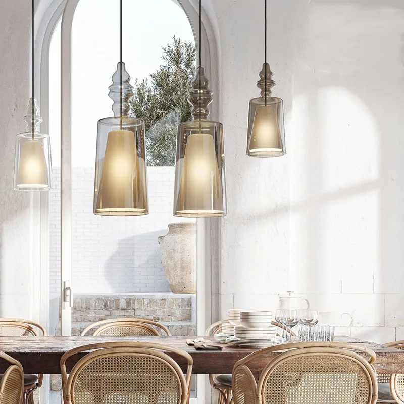 الفرنسية الزجاج الملون تأثيث المنزل متجر آرت ديكو الثريات خمر غرفة نوم بار غرفة المعيشة مصابيح تعليق للزينة