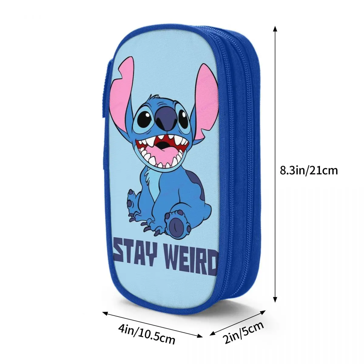 Imagem -06 - Stay Weird Stitch Lápis Cases Lovely Anime Pen Holder Bags para Crianças Grande Capacidade Material Escolar Zipper