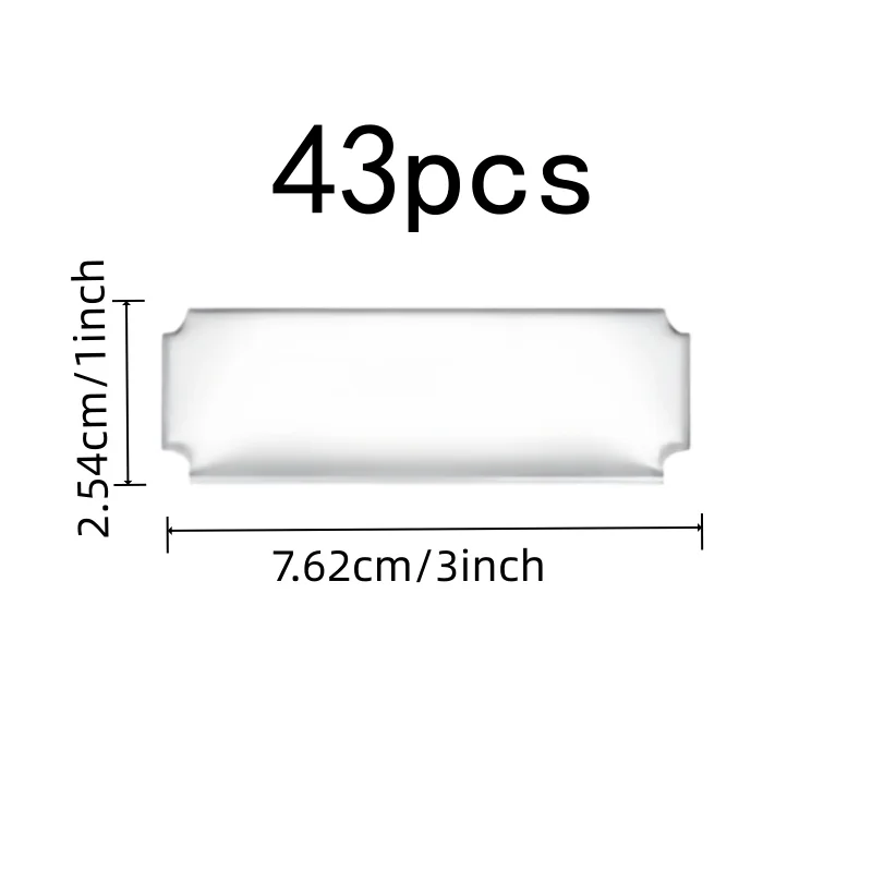 43 pcs Silver Customizable Name Cards, Durable Scratch Resistant and Self-Adhesive Backing, ideal for Business Event Badges