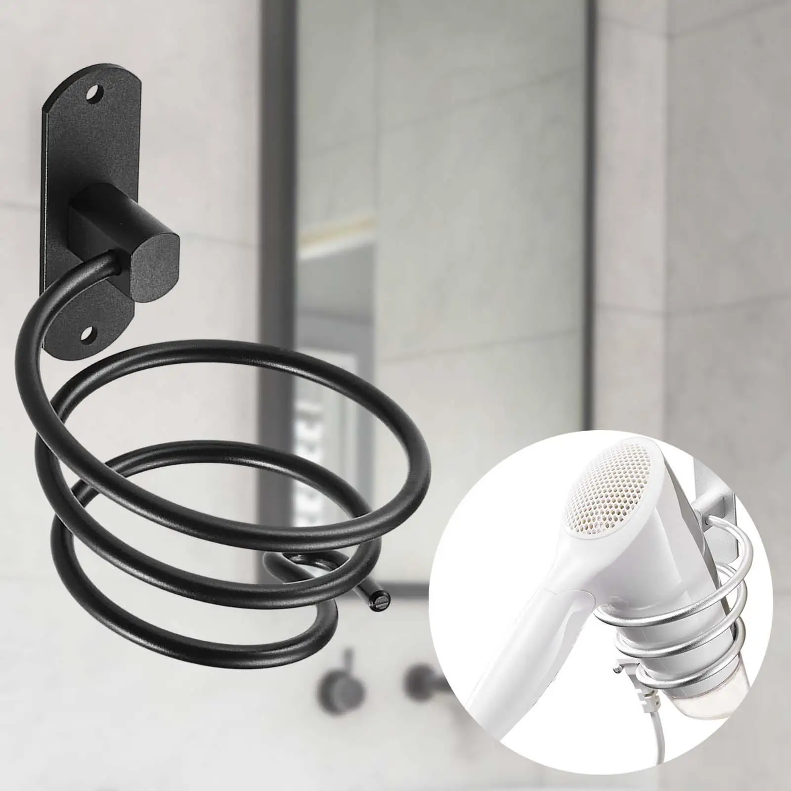 Bathroom Hair Dryer Holder Swivel Lazy Racks Aluminum Wall Mounted Blow Dryer Rack for Bathroom Home Decor Shower