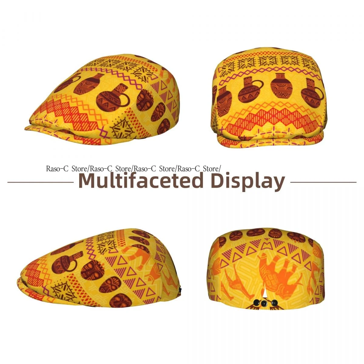 Tribal Ethnic Geometric Ornament Men Women Newsboy Cap Classic Forward Hat Ivy Flat Cap Daily Hat