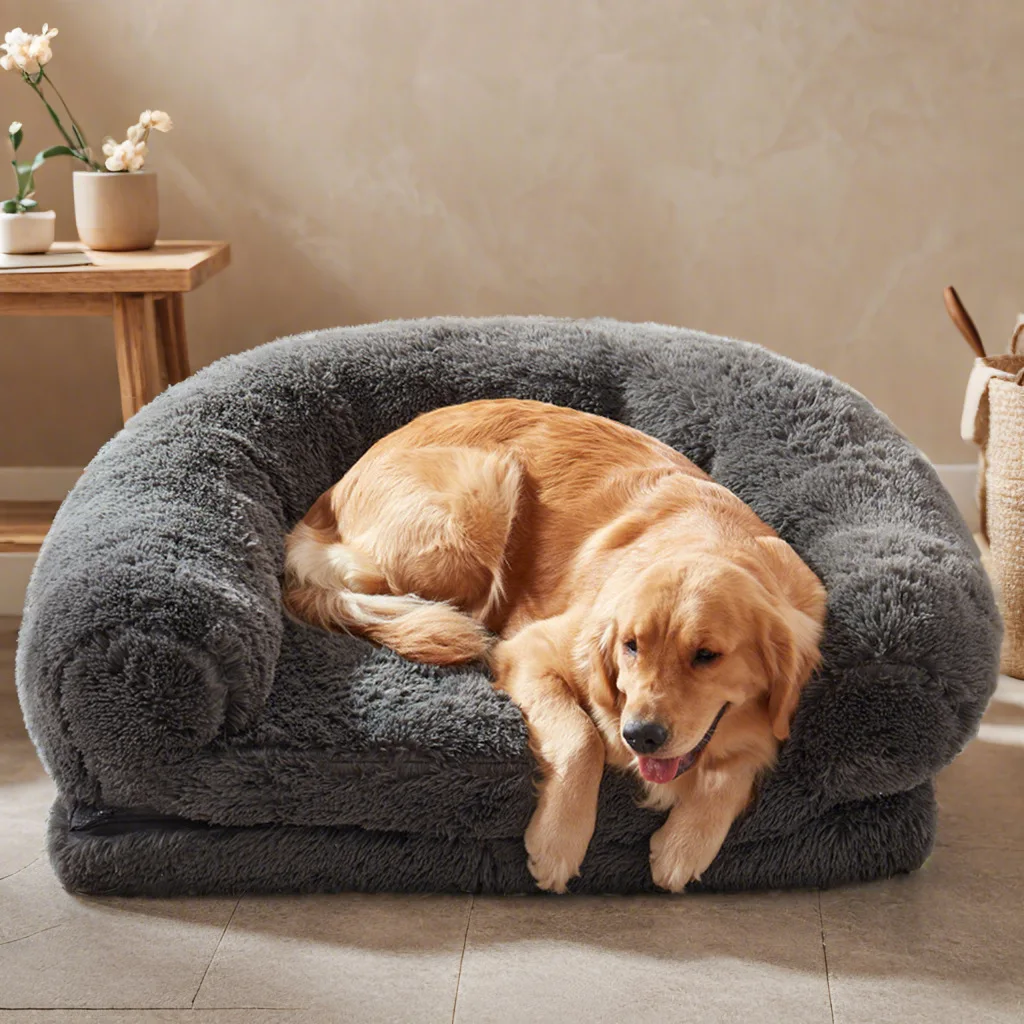 Human Pet Plush Sofa Removable Washable Detachable Dog Cat House Large Dog Bed Cross-border Hot Sale No Assembly Required Carton