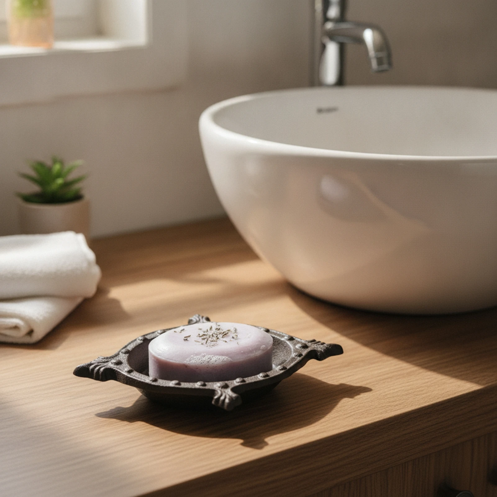 Soap Dish with Drain Self-Draining Soap Dish with Feet Organizer Long-Lasting Compact for Bathroom, Kitchen Sink